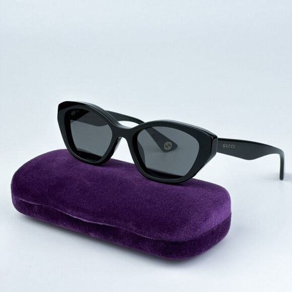 NEW Gucci GG1638S 001 Black Grey Anti-Reflective Women Cat Eye Sunglasses main image 8